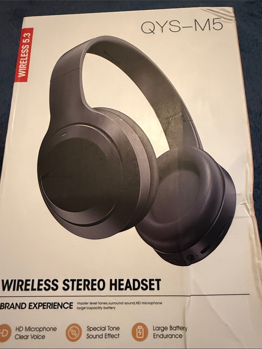 -M5 Wireless Stereo Headset - Black